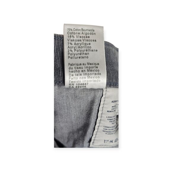 Adriano Goldschmied Mari High-Rise Straight Corduroy Pants Womens Size 28R Gray - Picture 12 of 13